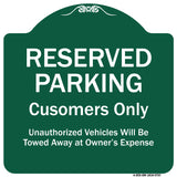 Reserved Parking Customers Only Unauthorized Vehicles Will Be Towed Away At Owner Expense