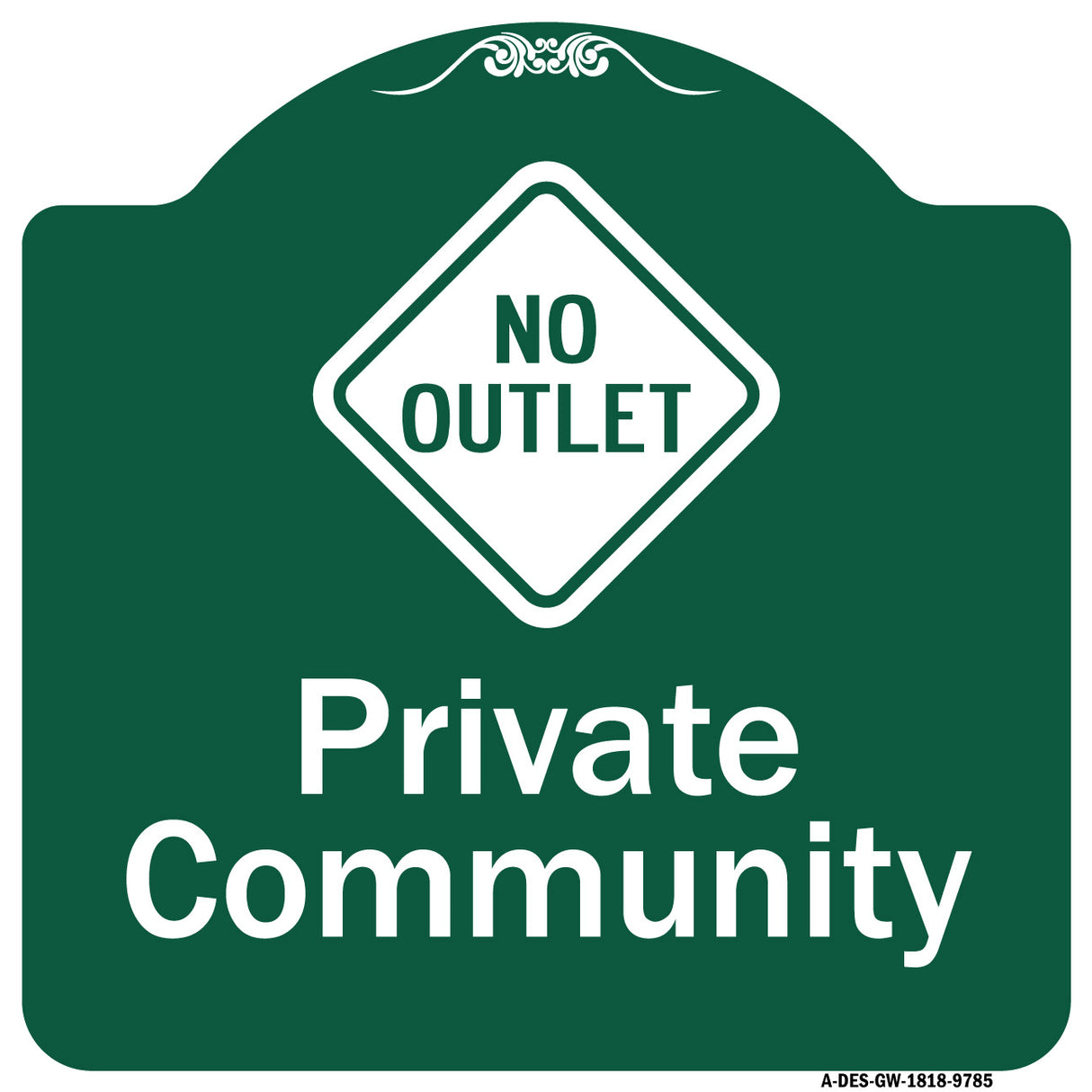 Private Community With No Outlet Symbol