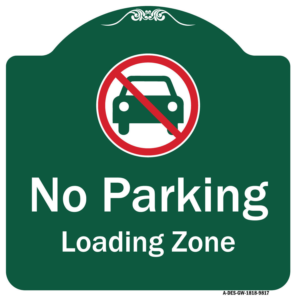 No Parking, Loading Zone With No Car Symbol