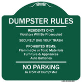 Residents Only Violators Prosecuted Bag Your Trash No Parking In Front Of Dumpster