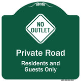 Private Road Residents And Guests Only With No Outlet Symbol