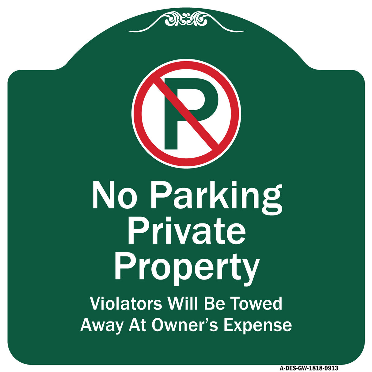 Private Property Violators Towed Away At Owner Expense With No Parking Symbol