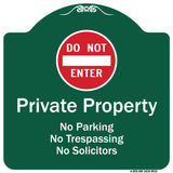 Private Property No Parking Trespassing Or Solicitors With Do Not Enter Symbol