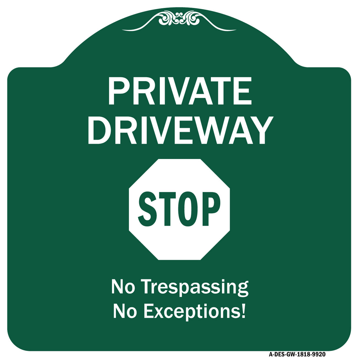 Private Driveway, Stop