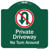 Private Driveway, No Turn Around With Symbol