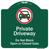 Private Driveway Do Not Block Open Or Closed Gate With No Parking Graphic