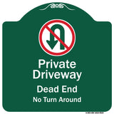 Private Driveway Dead End No Turn Around With Symbol