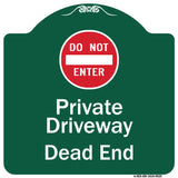 Private Driveway Dead End With Do Not Enter Symbol