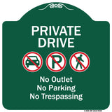 Private Drive No Outlet No Parking And No Trespassing
