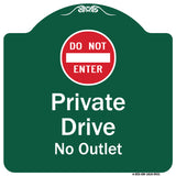 Private Drive, No Outlet With Do Not Enter Symbol