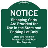 Notice - Shopping Carts Are Provided For Use In The Store And Parking Lot Only