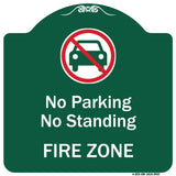 No Parking Or Standing, Fire Zone With Graphic