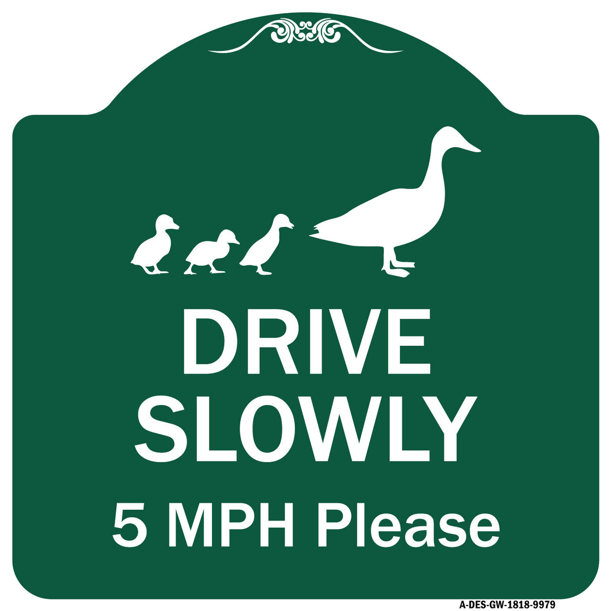 Drive Slowly 5 Mph Please With Duck And Ducklings Walking Graphic