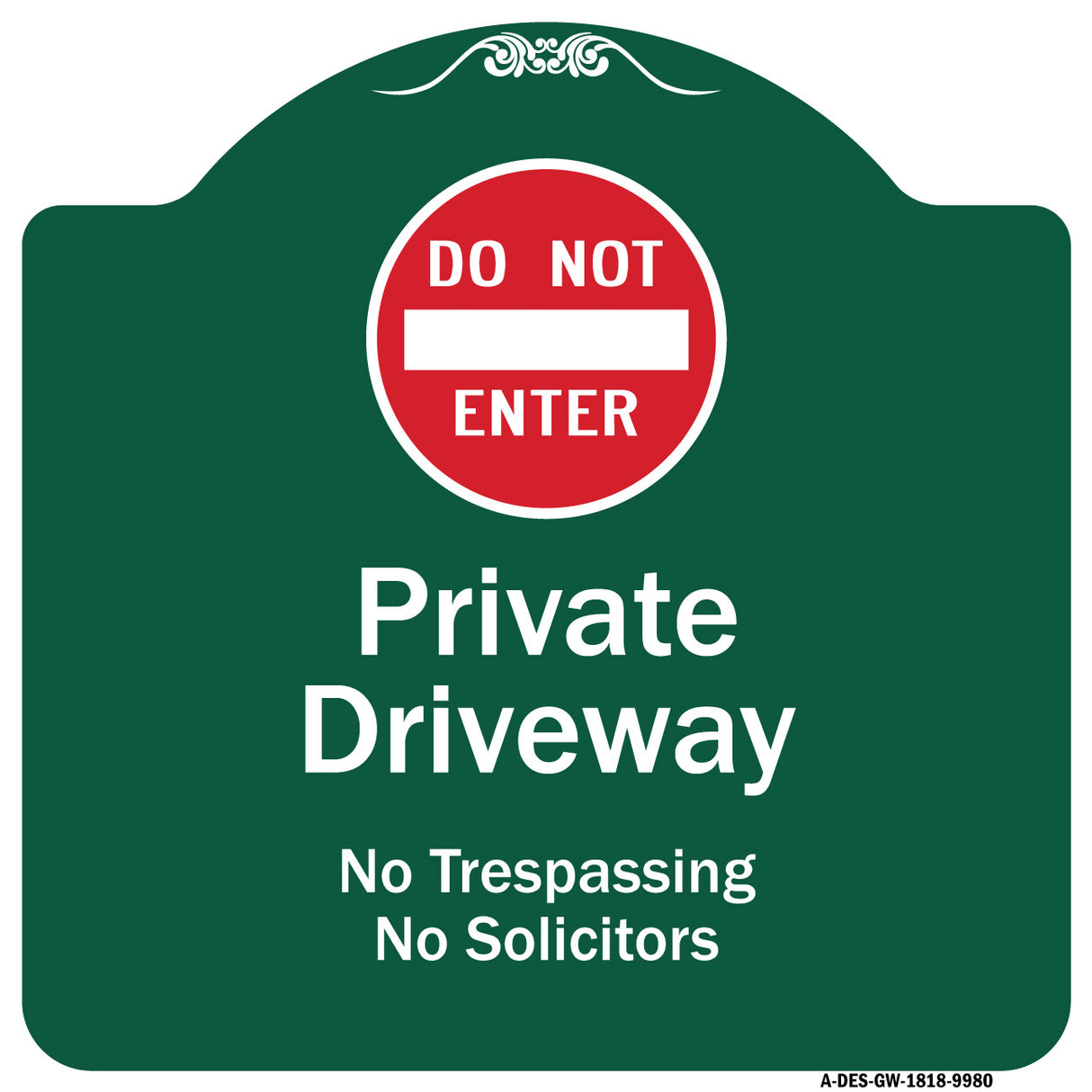 Do Not Enter Private Driveway No Trespassing Or Solicitors With Symbol