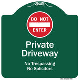 Do Not Enter Private Driveway No Trespassing Or Solicitors With Symbol