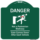 Danger Not A Pedestrian Walkway Gate Comes Down After Each Vehicle
