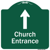 Church Entrance Ahead With Up Arrow