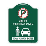 Valet Parking Only Tow Away Zone with Car Graphic