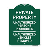 Unauthorized Persons Prohibited Unauthorized Vehicles Removed