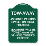 Tow Zone Assigned Parking Spaces on These Premises Violators Will Be Towed Away at Vehicle Owner's Expense