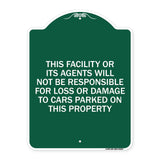This Facility or Its Agents Will Not Be Responsible for Loss or Damage to Cars Parked on This Property