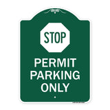 Stop - Permit Parking Only (With Stop Symbol)