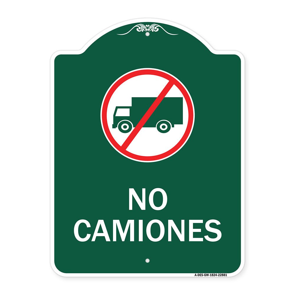 Spanish Traffic Sign No Camiones (No Trucks) (With Graphic)