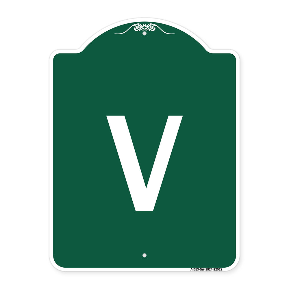 Sign with Letter V