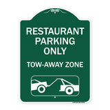 Restaurant Parking Only Tow-Away Zone (With Car Tow Graphic)