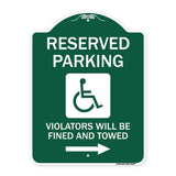 Reserved Parking Violators Will Be Fined and Towed (Right Arrow Symbol)