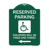 Reserved Parking Violators Will Be Fined and Towed (Left Arrow Symbol)