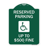 Reserved Parking Up to $500 Fine (Handicapped Symbol)