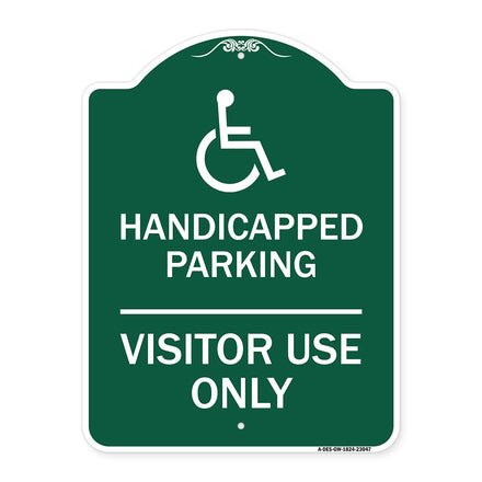 Reserved Parking Sign Handicapped Parking Visitor Use Only with Graphic