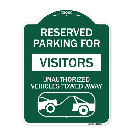 Reserved Parking for Visitors Unauthorized Vehicles Towed Away (With Tow Away Graphic)