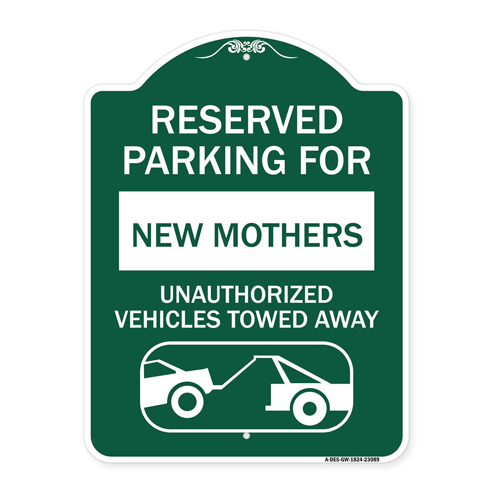 Reserved Parking for New Mothers Unauthorized Vehicles Towed Away (With Tow Away Graphic)