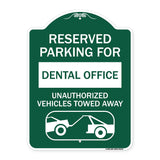 Reserved Parking for Dental Office Unauthorized Vehicles Towed Away (With Car Tow Graphic)