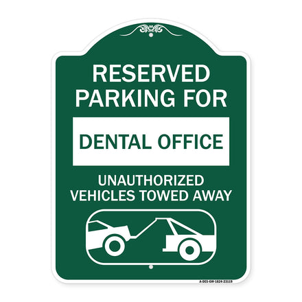 Reserved Parking for Dental Office Unauthorized Vehicles Towed Away (With Car Tow Graphic)