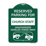 Reserved Parking for Church Staff Unauthorized Vehicles Towed Away (With Tow Away Graphic)