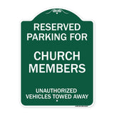 Reserved Parking for Church Members Unauthorized Vehicles Towed Away