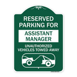 Reserved Parking for Assistant Manager Unauthorized Vehicles Towed Away (With Car Tow Graphic)