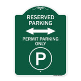 Reserved Parking - Permit Parking Only with Symbol and Bidirectional Arrow