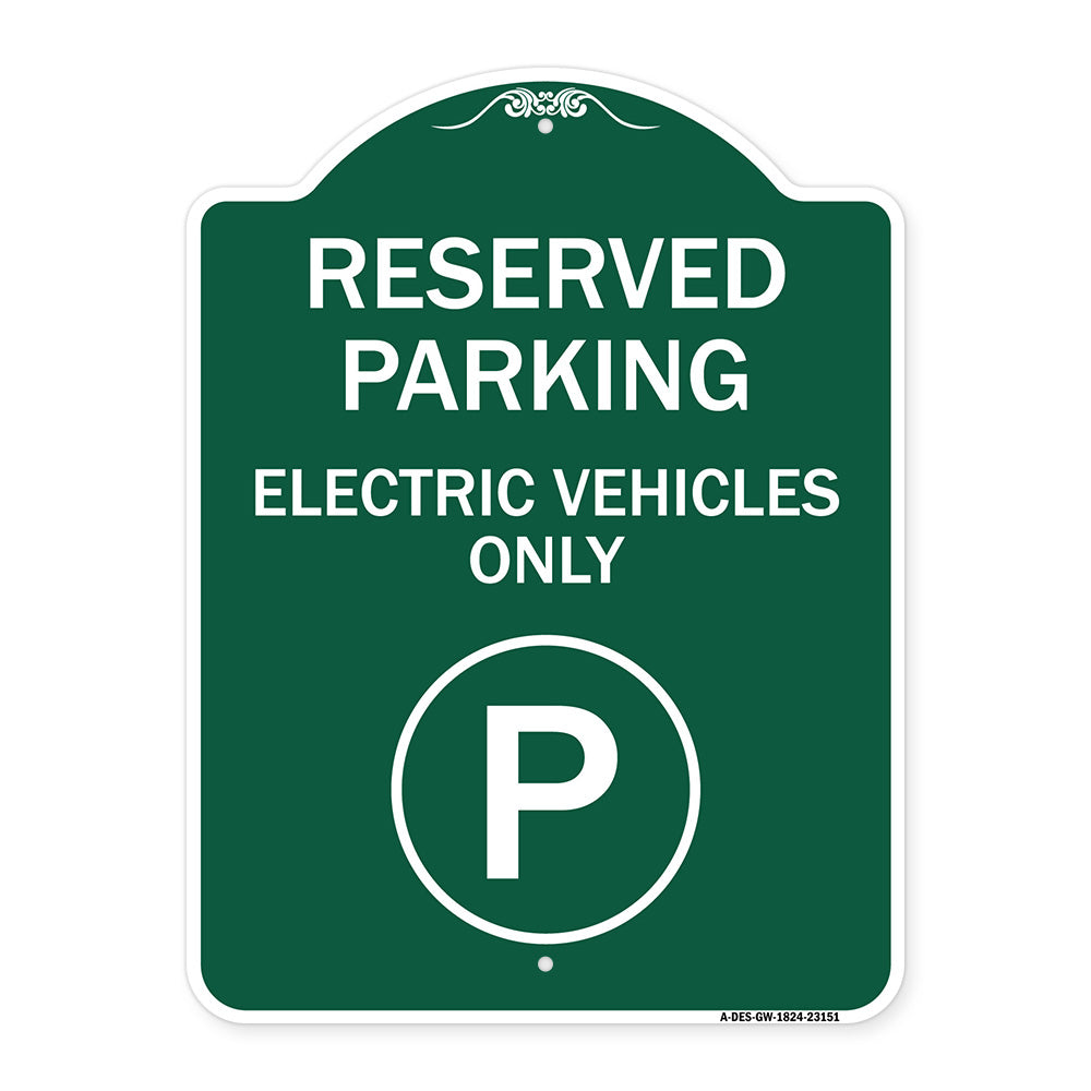 Reserved Parking - Electric Vehicles Only (With Parking Symbol)
