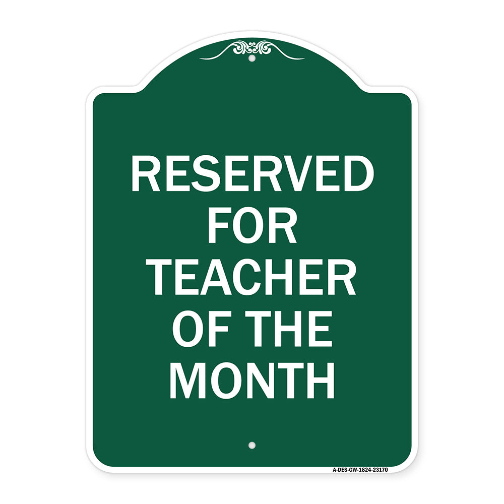 Reserved for Teacher of the Month