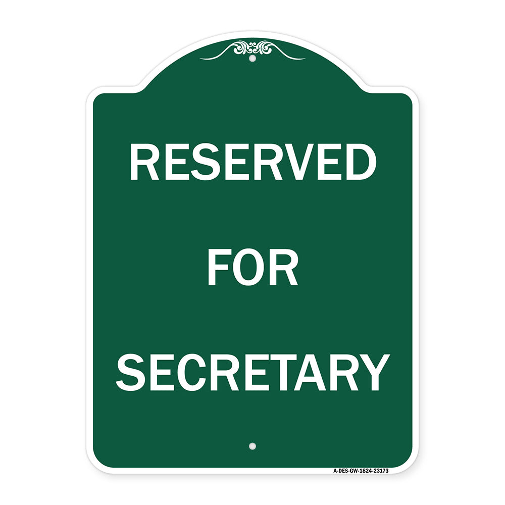 Reserved for Secretary