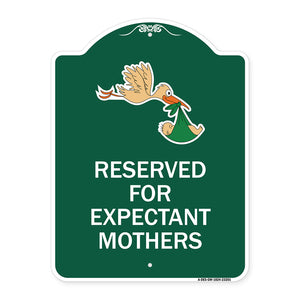 Reserved for Expectant Mothers (With Stork & Baby Graphic)