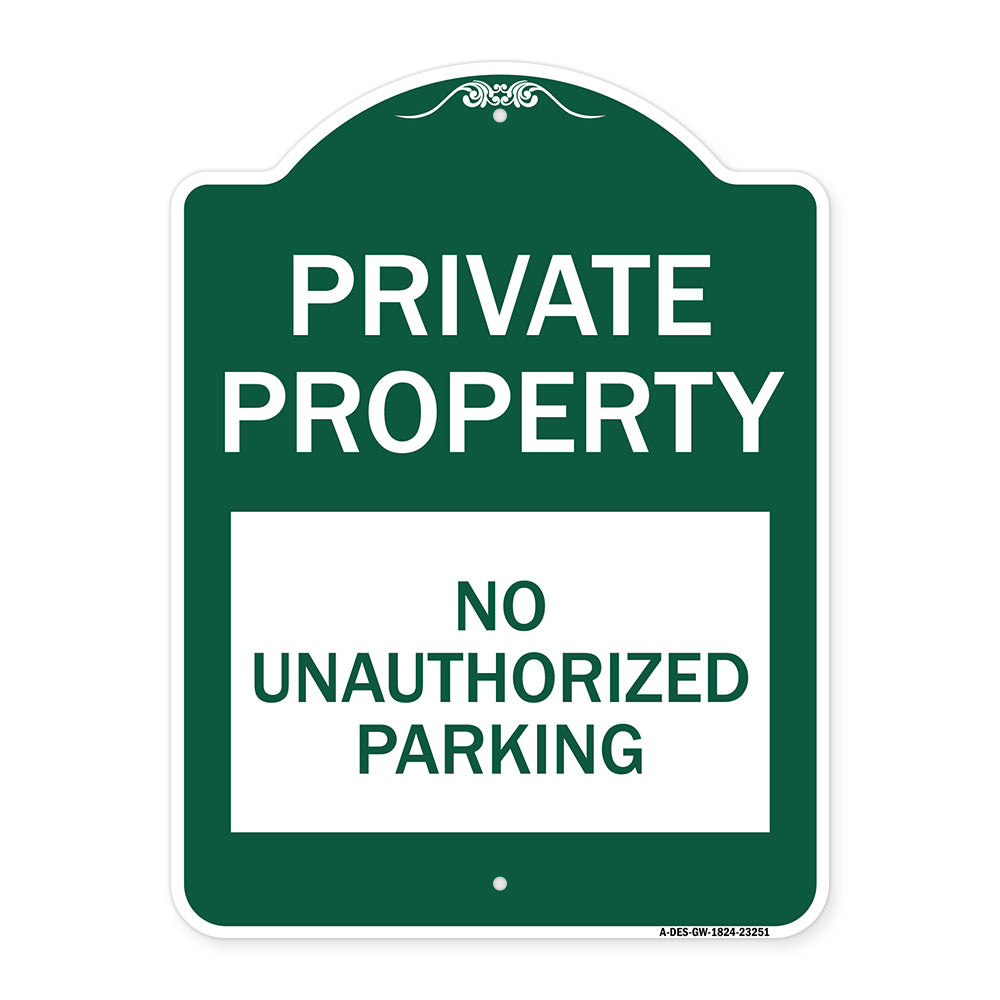 Private Property - No Unauthorized Parking
