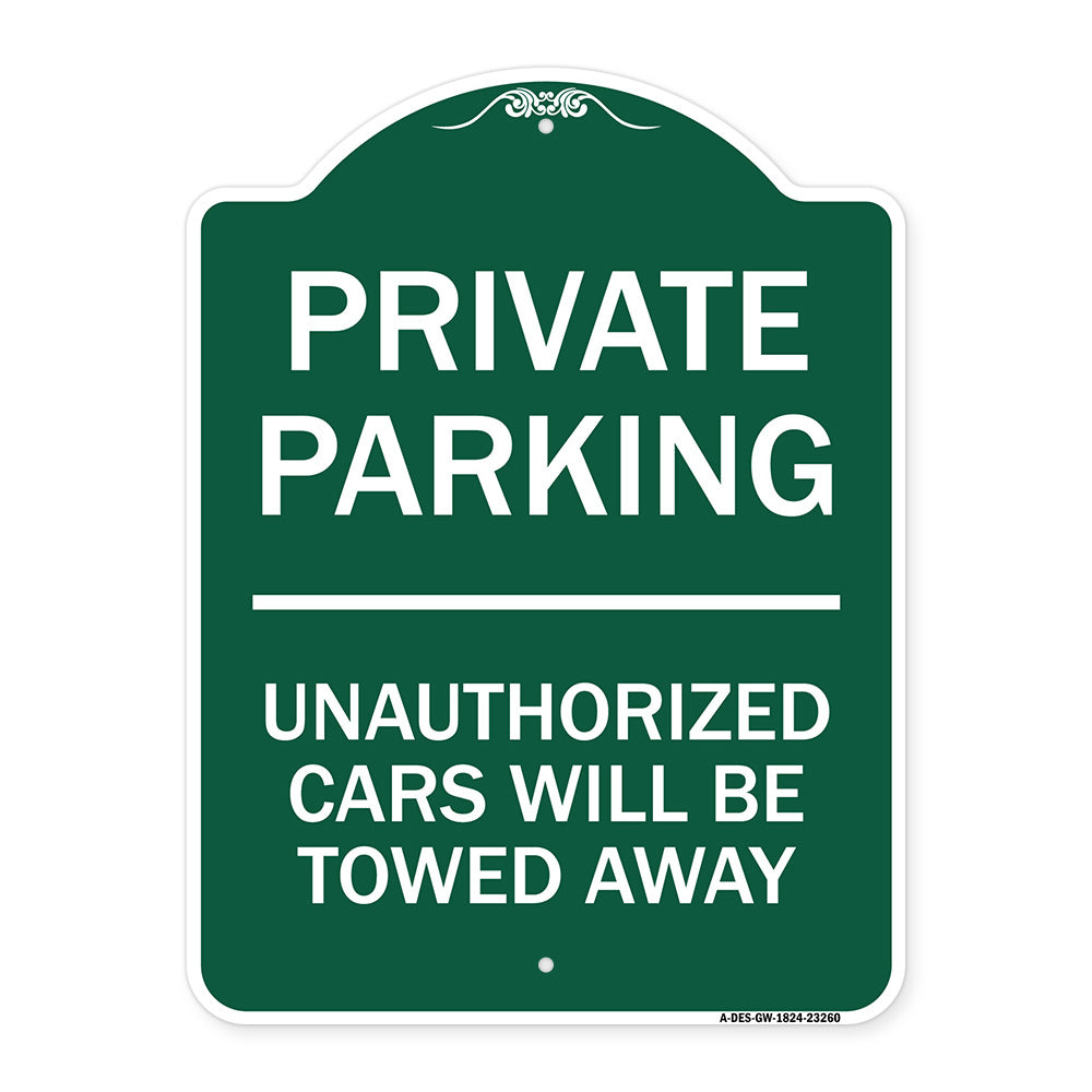 Private Parking Unauthorized Cars Will Be Towed Away