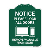Please Lock All Doors Remove Valuables from Sight