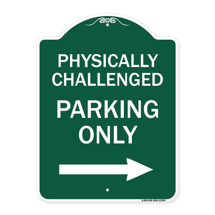 Physically Challenged Parking Only (With Left Arrow)