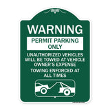 Permit Parking Only Unauthorized Vehicles Will Be Towed at Vehicle Owner's Expense Towing Enforced